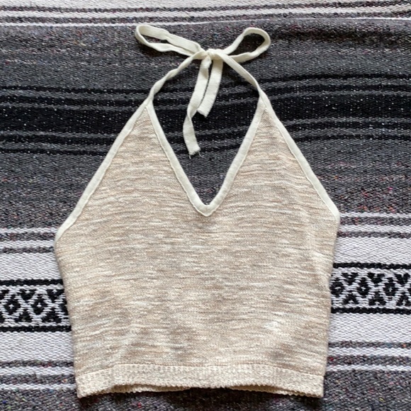 REVERSIBLE TIE BACK KNIT TOP (BIRCH) main image 1
